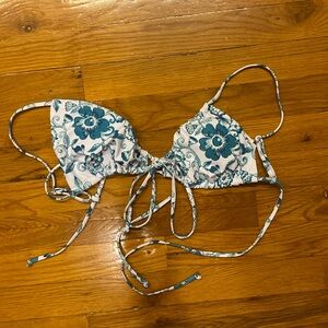 Bikini top (teal floral)